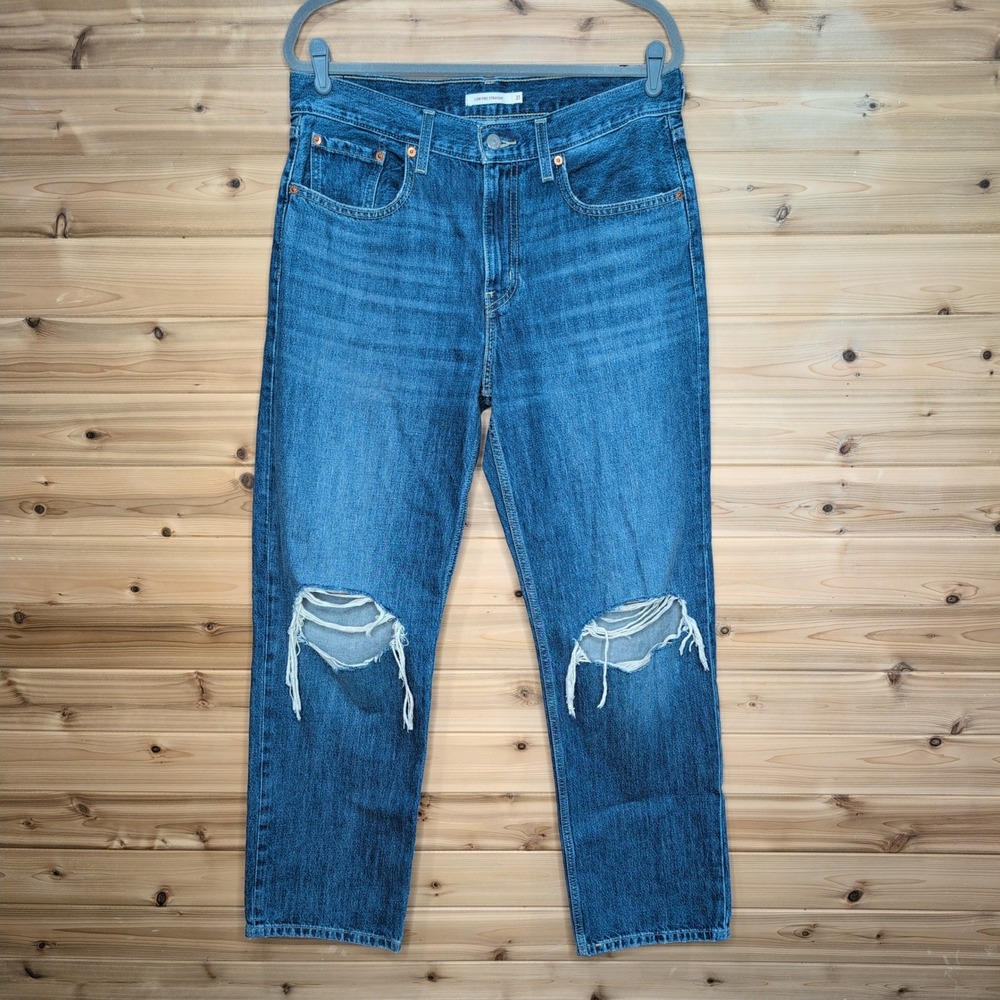 Levis Low Pro Straight Distressed Medium Wash Jeans A0964-0006 Blue 31‎